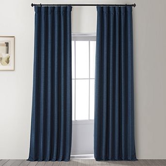 EFF Italian Faux Linen Hotel Blackout Window Curtain Panel