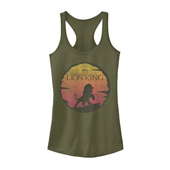 Juniors' Disney's The Lion King Vintage Sunset Logo Tank Top