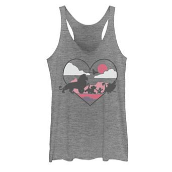 Disney's The Lion King Juniors' Heart Logo Shadows Logo Graphic Tank Top