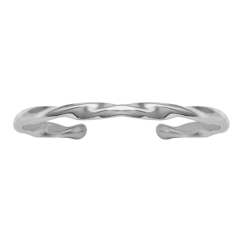 PRIMROSE Polished Sterling Silver Twisted Toe Ring, Womens