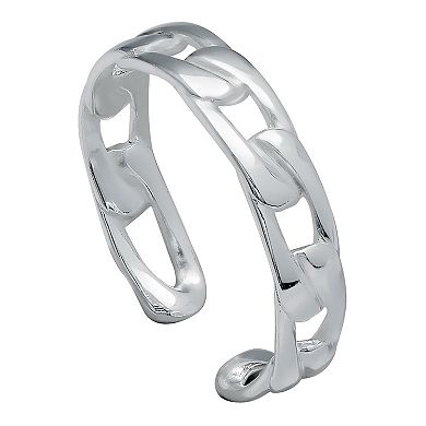 PRIMROSE Polished Sterling Silver Chain Link Toe Ring