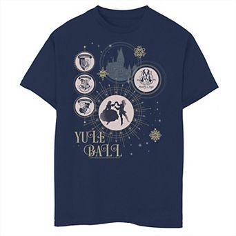 Boys 6-20 Harry Potter Christmas Yule Ball Icons Graphic Tee
