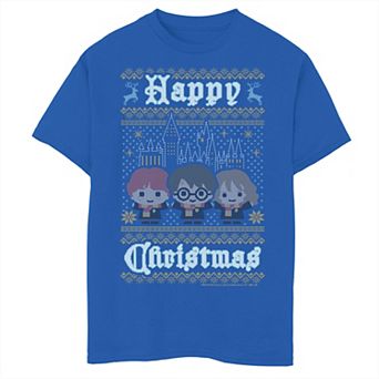 Boys 8-20 Harry Potter Happy Christmas Chibi Ugly Sweater Graphic Tee