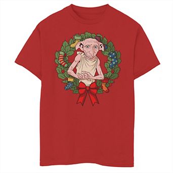 Boys 8-20 Harry Potter Christmas Dobby Wreath Graphic Tee