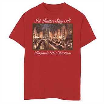 Boys 6-20 Harry Potter I'd Rather Stay At Hogwarts This Christmas Graphic Tee