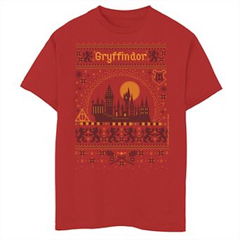 Boys 8-20 Harry Potter Christmas Gryffindor Ugly Sweater Graphic Tee