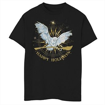 Boys 8-20 Harry Potter Christmas Hedwig Happy Holidays Graphic Tee