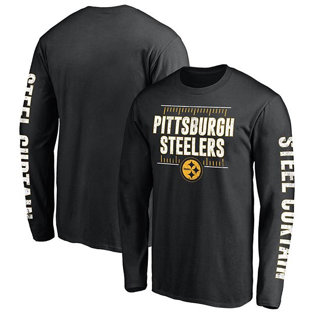 Fanatics Steelers Men's Long Sleeve Black & Yellow T-Shirt - XL