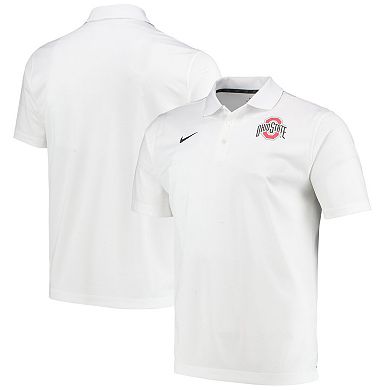 Men's Nike White Ohio State Buckeyes Primary Logo Varsity Performance Polo