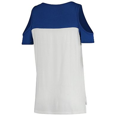 Women's Fanatics Branded White San Jose Earthquakes Iconic Pure Dedication Cold Shoulder T-Shirt