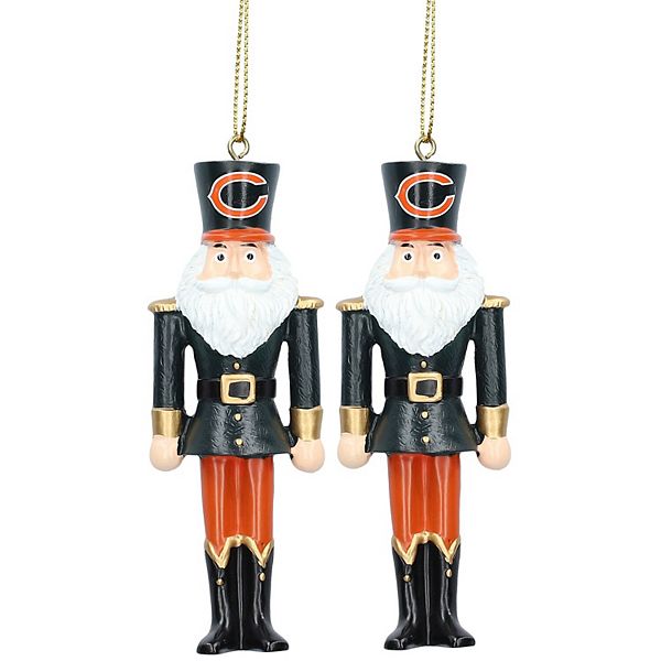 Chicago Bears 2Pack Santa Nutcracker Ornament Set