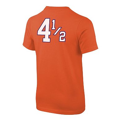 Youth Nike Orange Clemson Tigers Disney+ #4Â½ Player T-Shirt