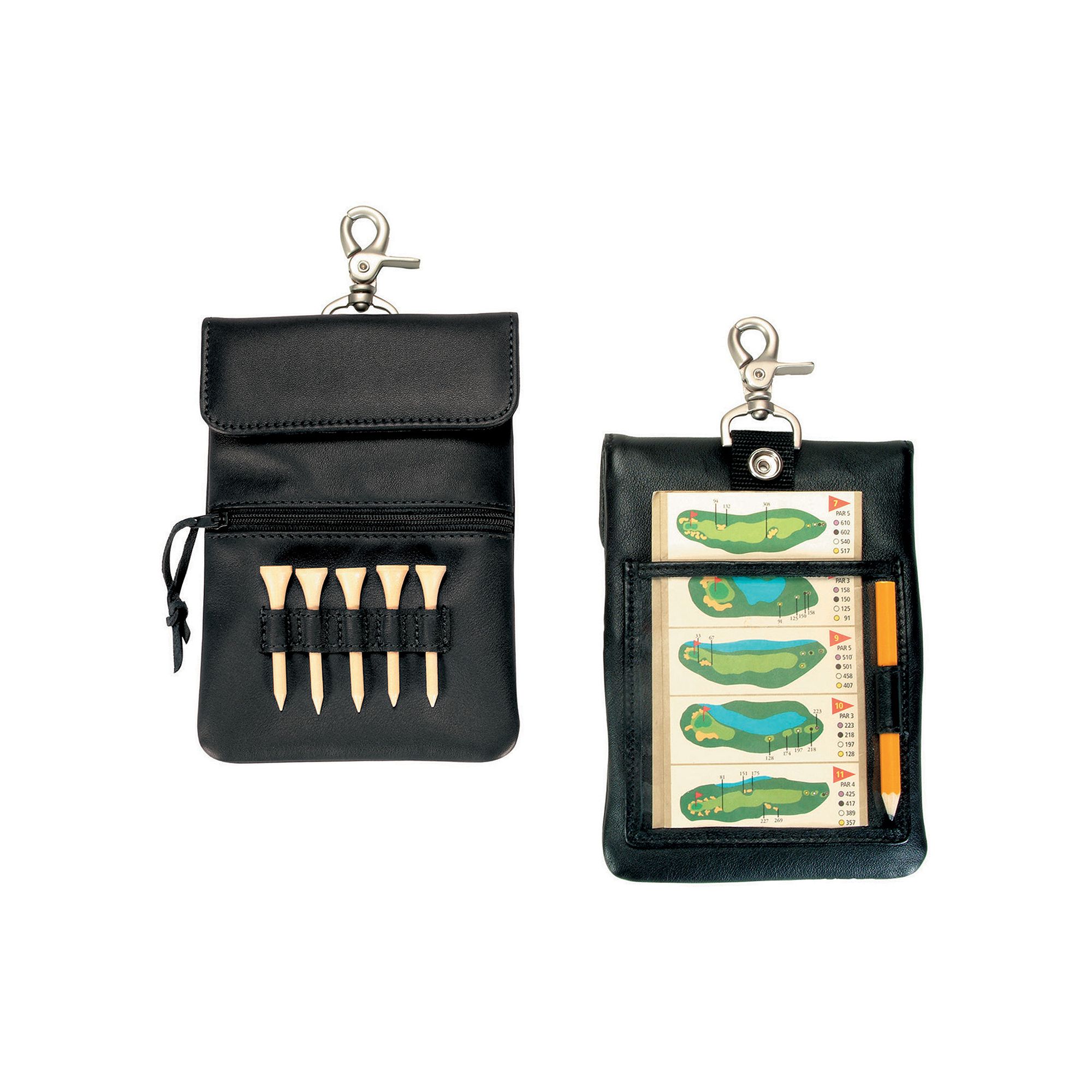 Royce Leather Golf Pouch, Black
