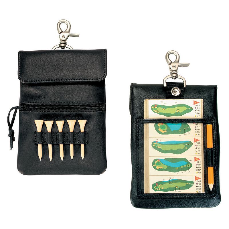 Royce Leather Golf Pouch, Black