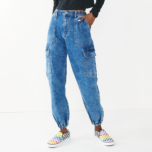 Jean cargo joggers on sale