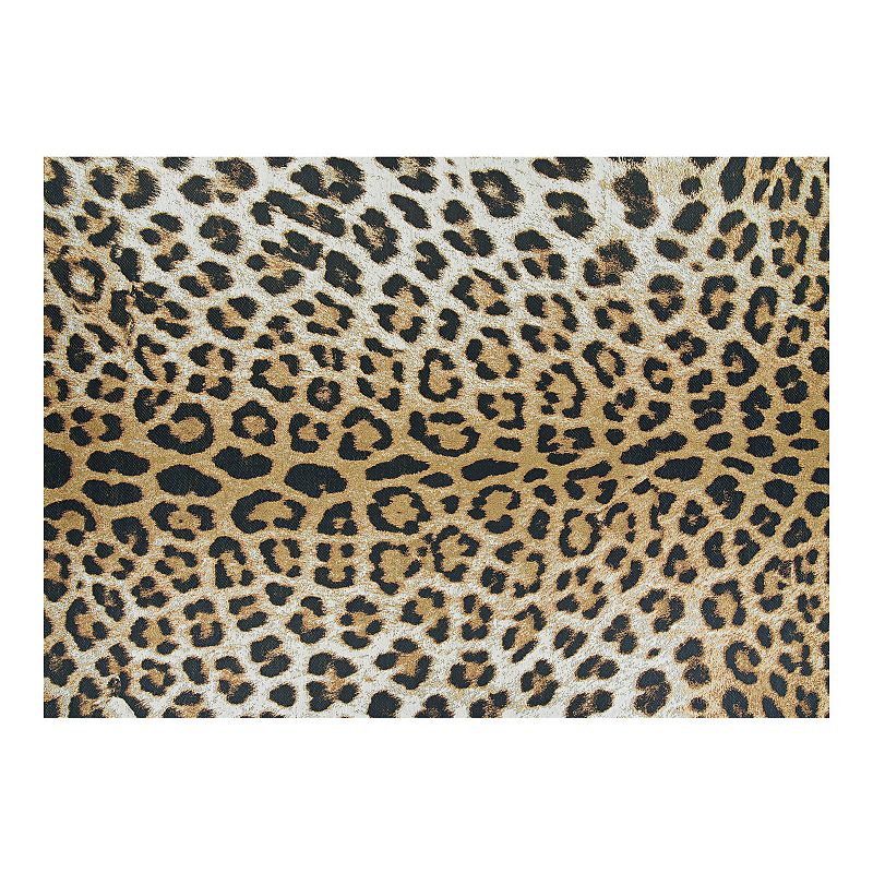 Couristan Dolce Amur Leopard Print Indoor Outdoor Area Rug, Yellow, 8X11 Ft