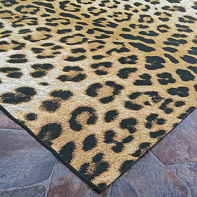 Couristan Dolce Amur Leopard Print Indoor Outdoor Area Rug