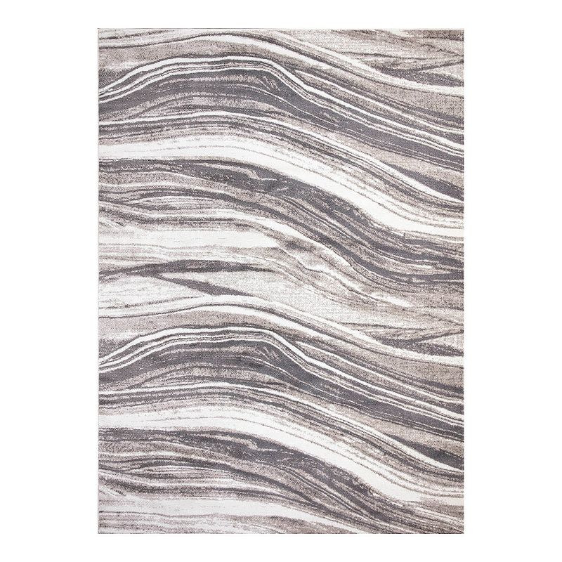 Concord Global Jefferson Marble Stripes Area Rug, Grey, 8X10 Ft