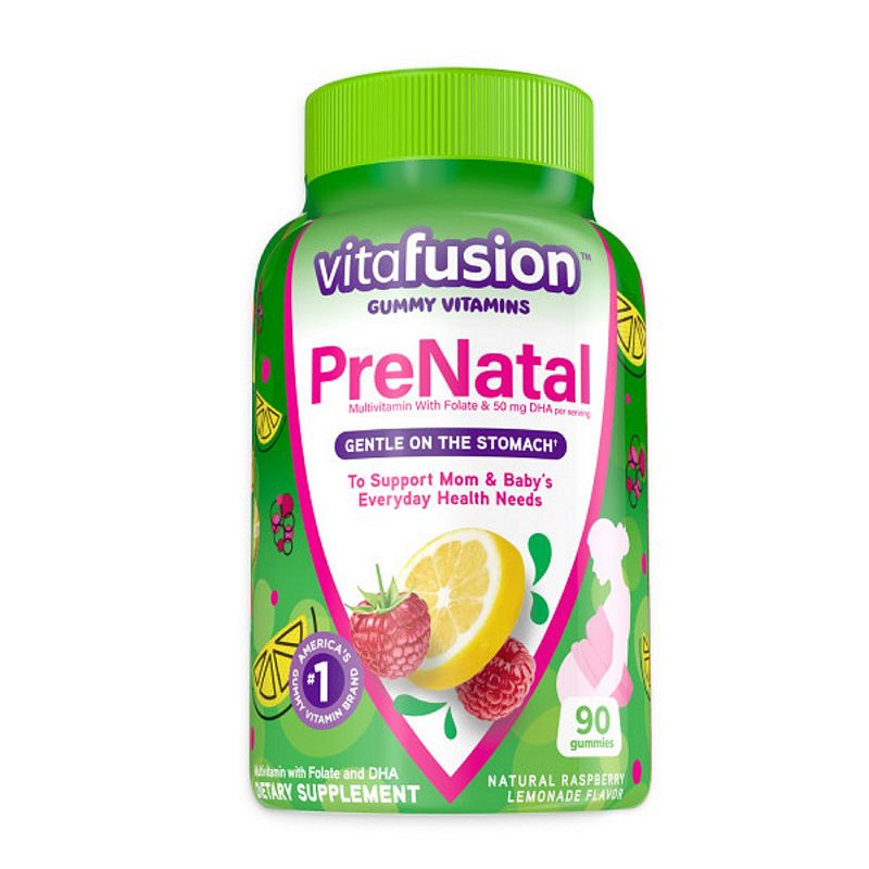 Vitafusion PreNatal Multivitamin Dietary Supplement Gummies - Lemon & Raspberry Lemonade - 90ct: Folate, Gluten-Free
