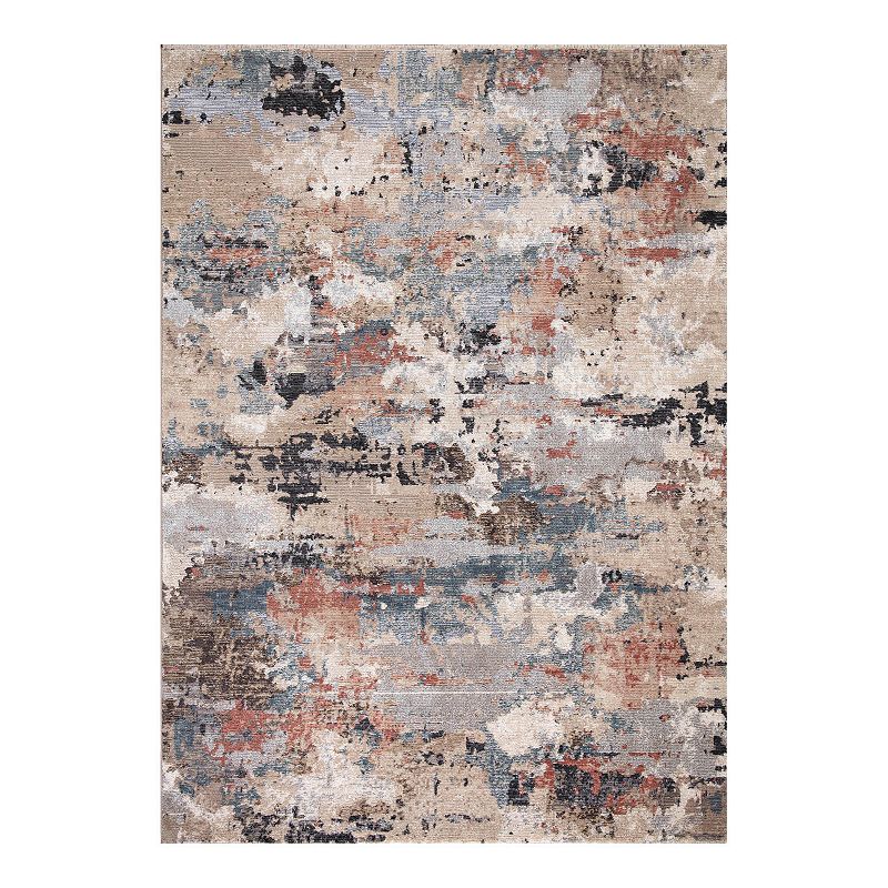 Concord Global Pandora Celeste Abstract Area Rug, White, 5X7 Ft