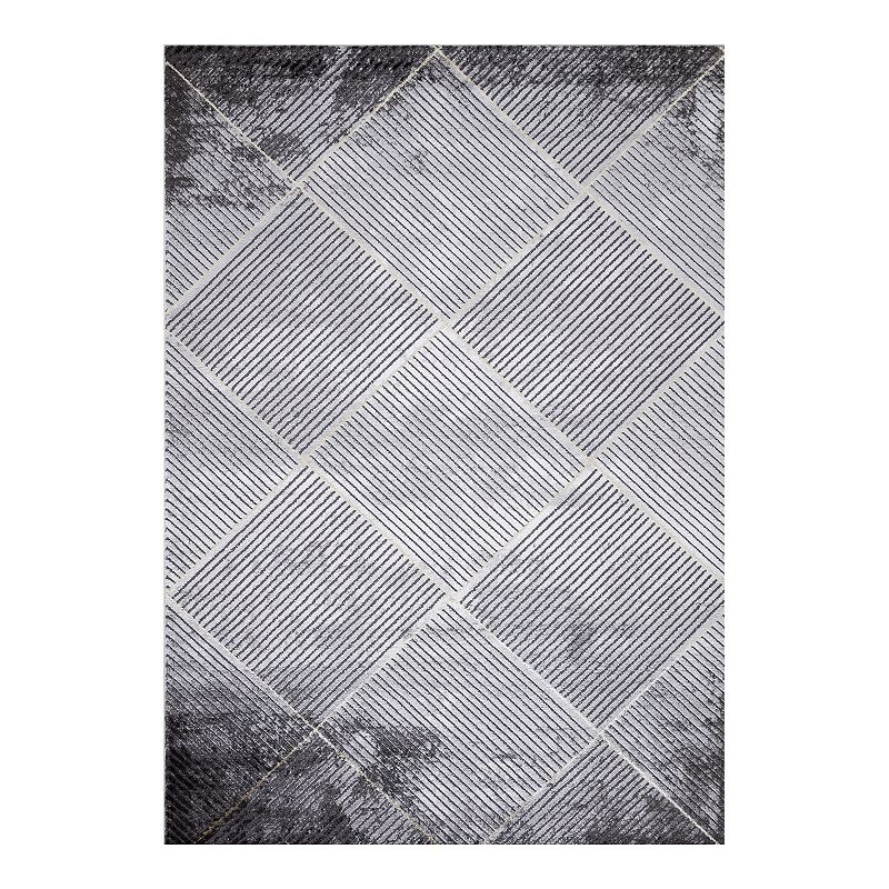 Concord Global Brighton Matrix Geometric Area Rug, Grey, 8X11 Ft