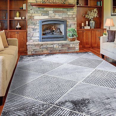 Concord Global Brighton Matrix Geometric Area Rug