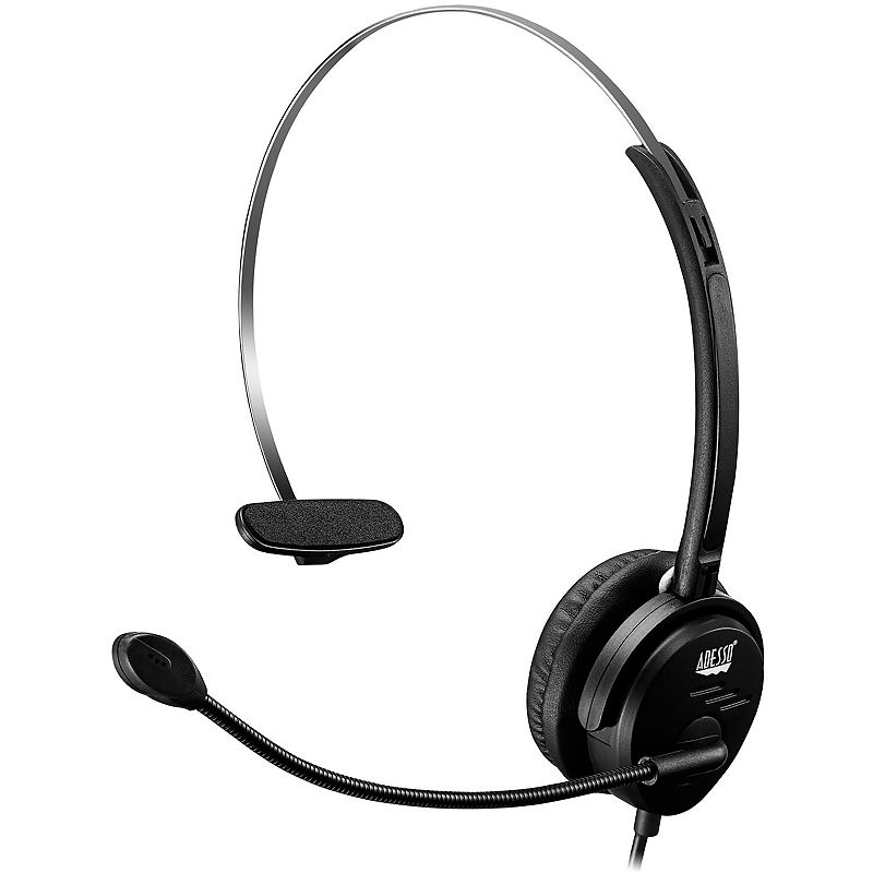 Adesso XtreamP1 USB Single-Sided Headset with Adjustable Microphone, Black