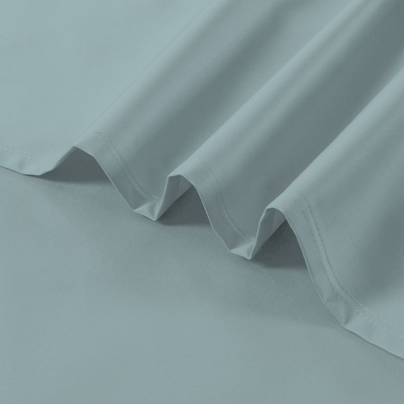 Color Sense Full 300 Thread Count Wrinkle Resistant Solid Sheet Set Teal: Cotton Sateen, Deep Pocket, OEKO-TEX Certified