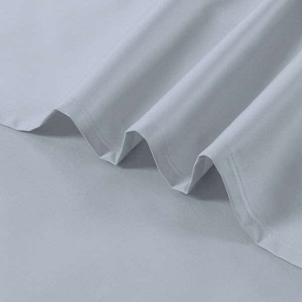 Color Sense Standard 300 Thread Count Wrinkle Resistant Solid Pillowcase Set Light Blue: Cotton Sateen, OEKO-TEX Certified