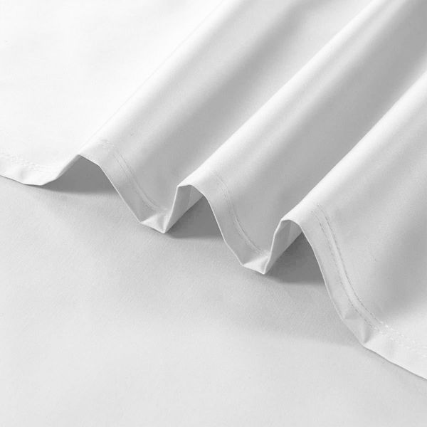 Color Sense 300 Thread Count Wrinkle Resistant Sateen Sheet Set or Pillowcases - White (FULL SET)