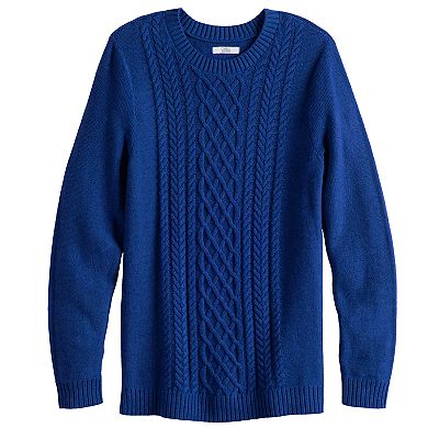 Women's Croft & Barrow® Classic Cable-Knit Crewneck Sweater