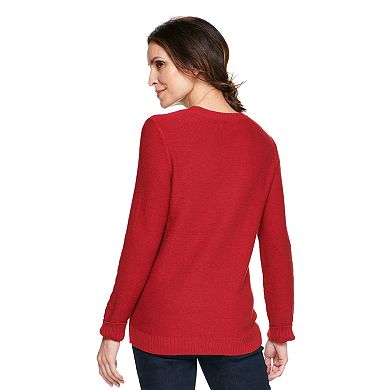 Women's Croft & Barrow® Classic Cable-Knit Crewneck Sweater