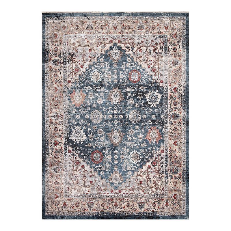 Concord Global Pandora Royalty Traditional Area Rug, Blue, 5X7 Ft