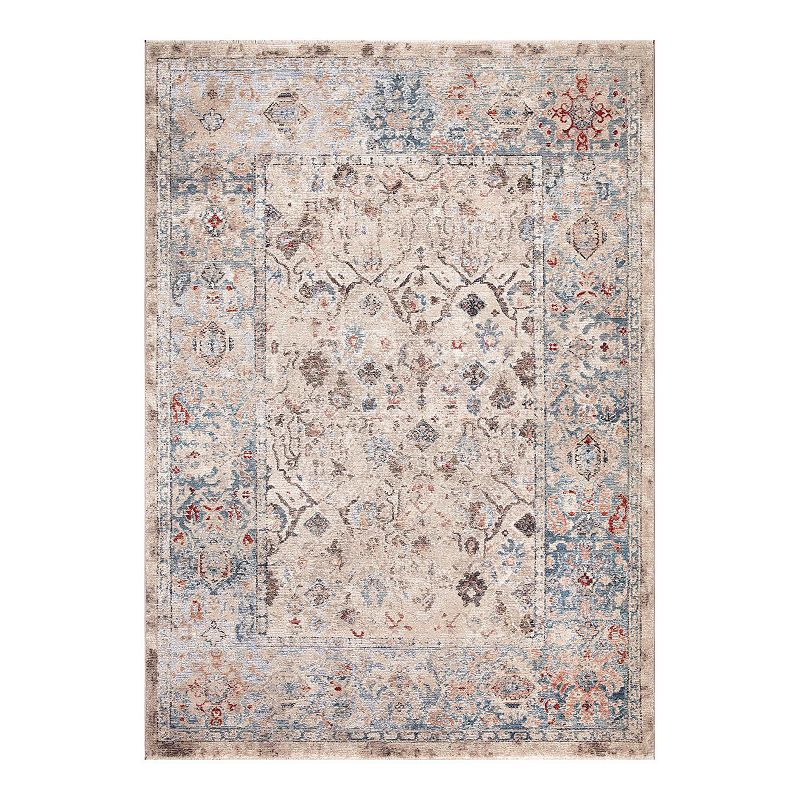 Concord Global Pandora Kashmir Traditional Area Rug, White, 8X11 Ft