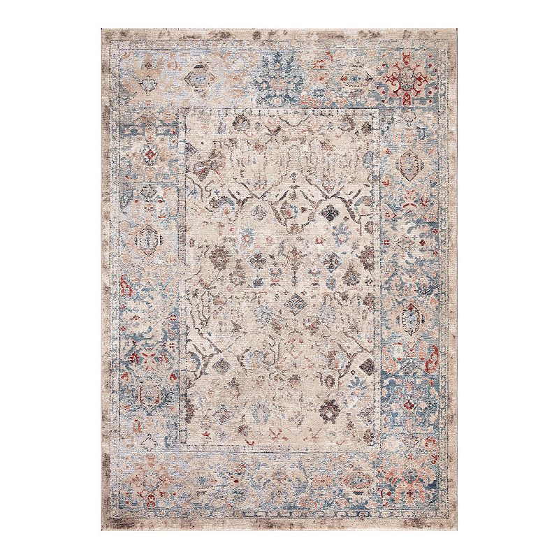 Concord Global Pandora Kashmir Traditional Area Rug, White, 8X11 Ft