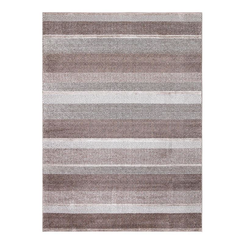 Concord Global Positano Toscano Stripe Area Rug, Brown, 8X11 Ft