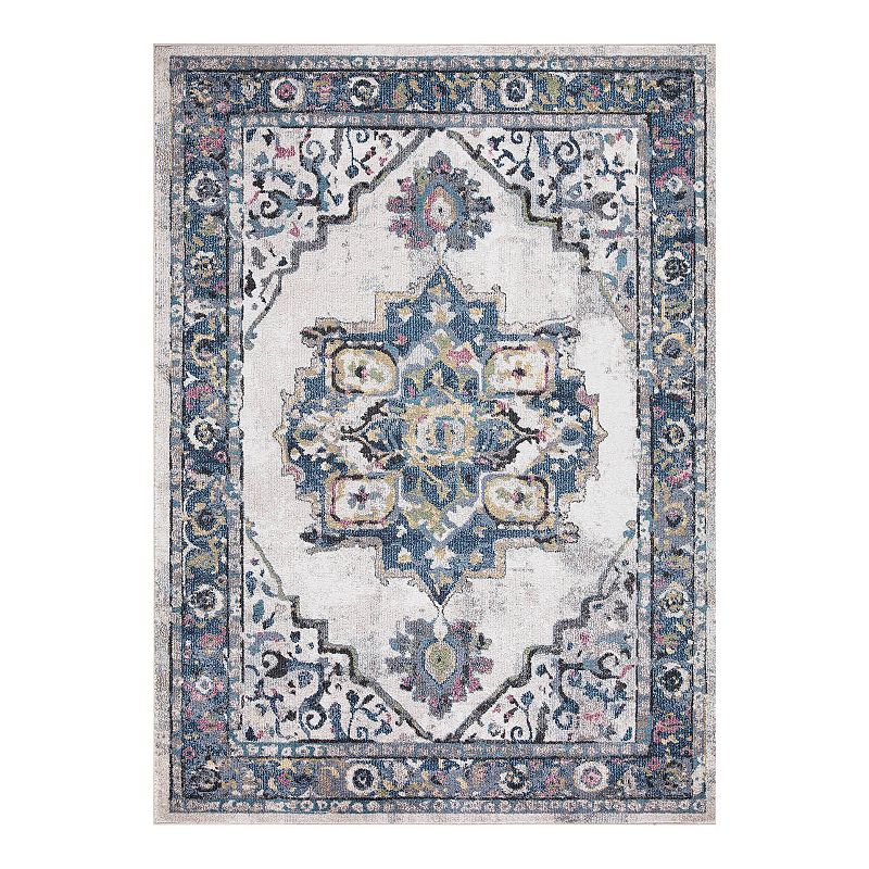 Concord Global Vintage Barclay Medallion Area Rug, White, 8X11 Ft