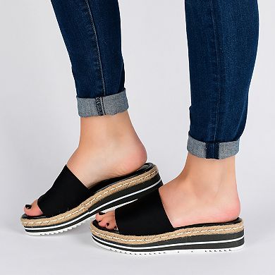 Journee Rosey Women's Espadrille Slide Sandals