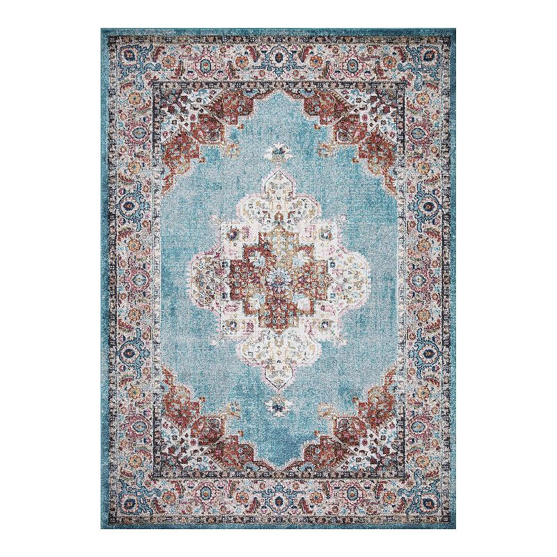 Concord Global Vintage Elegance Medallion Area Rug, Blue, 8X11 Ft