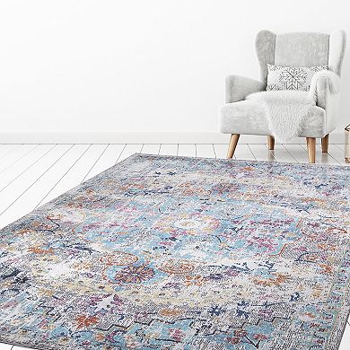 Concord Global Vintage Azure Medallion Area Rug