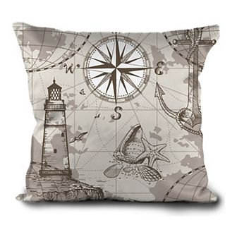 Home Fashions International Island Map Textured Print Throw Pillow