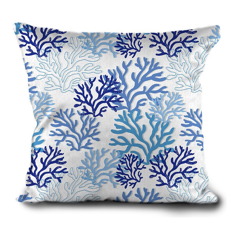 HFI Coral Me Crazy Textured Print Throw Pillow, Blue, 18X18