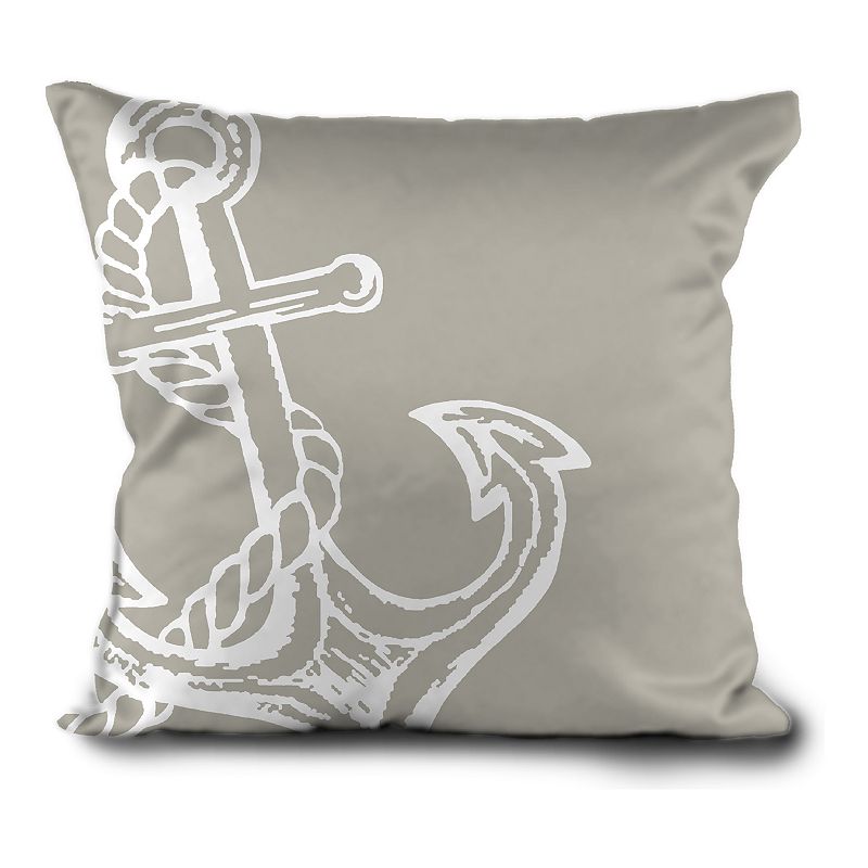 HFI Anchor Me Down Textured Print Throw Pillow, Beig/Green, 18X18