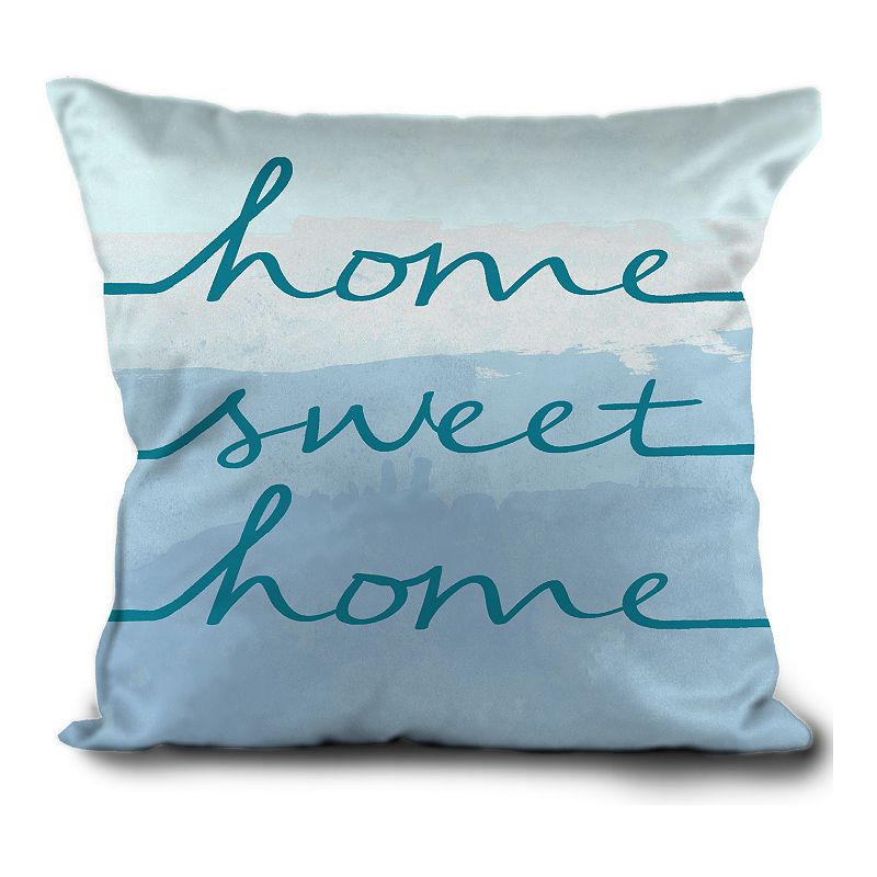 HFI Home Sweet Home Textured Print Throw Pillow, Blue, 18X18