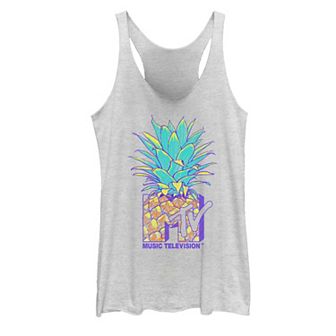 Juniors' MTV Pineapple Colorful Logo Music Television Graphic Tank Top