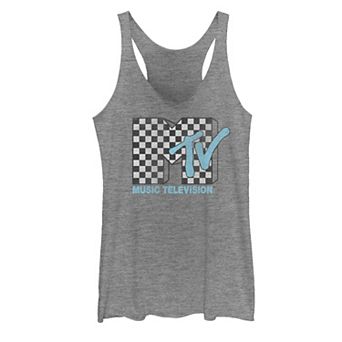 Juniors' MTV Logo Checkered TV Graphic Tank Top