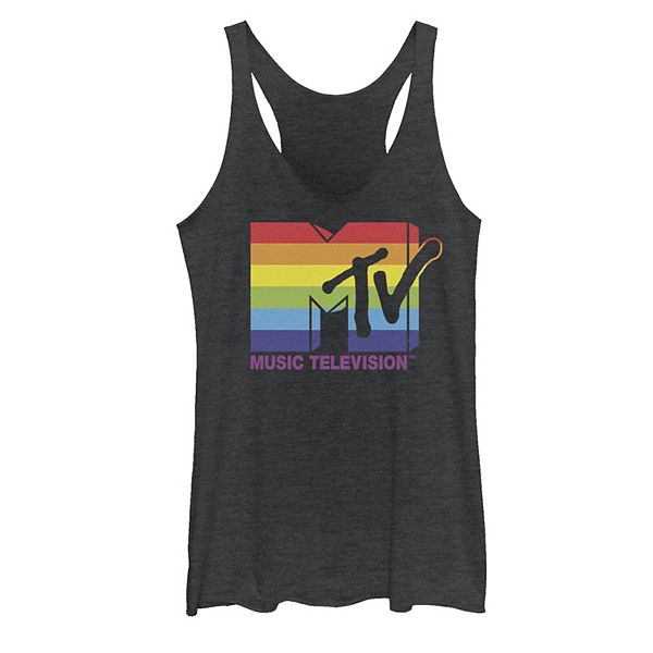 Juniors' MTV Rainbow Pride Logo Graphic Tank Top