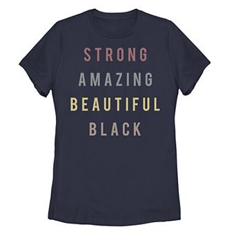 Juniors' Strong Amazing Stack Text Tee