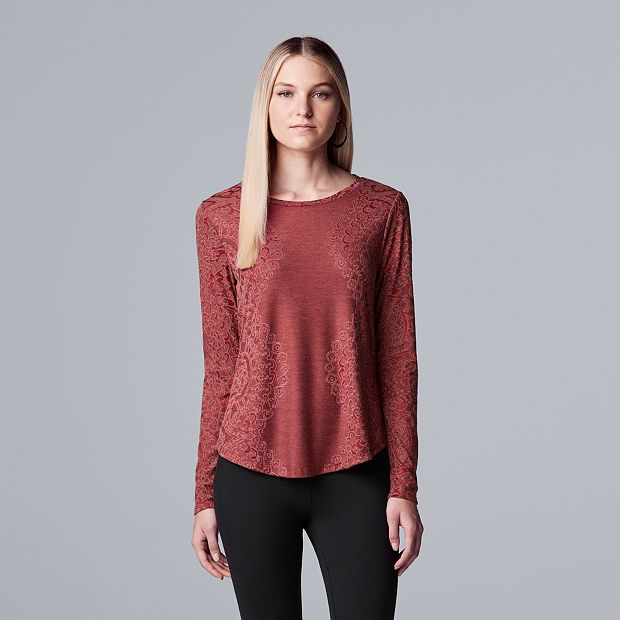 Simply vera wang long sleeve sale tops