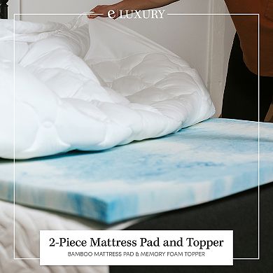 Double Thick 2-piece Rayon from Bamboo Mattress Pad & Comfort Topper